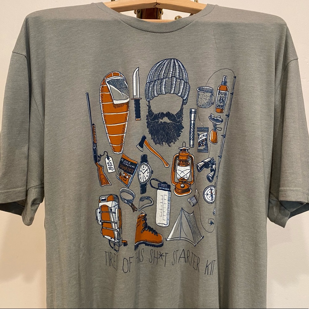 MENS XL T-SHIRT; CAMPING,WILDERNESS,OFF GRID THEME